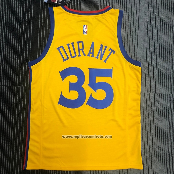 Camiseta Golden State Warriors Kevin Durant #35 Ciudad Amarillo
